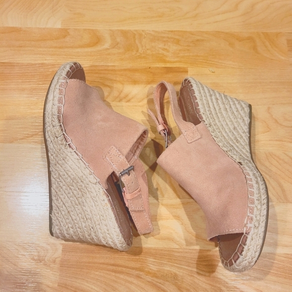 Toms Monica Espadrille Wedge Sling Back Sandals Pink Size 7 - Picture 5 of 15